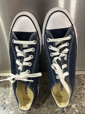 Converse Navy and White Canvas Low-Top Sneakers